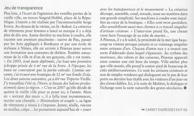 Itakoé dans la revue Ateliers d'Art de France n°131 Oct/Nov 2017